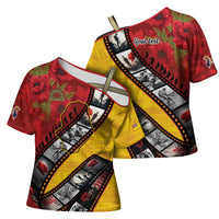 Personalised Niue ANZAC 1915-2026 Filmstrip Cross Shoulder Shirt Lest We Forget 25 April LT9 - Polynesian Pride