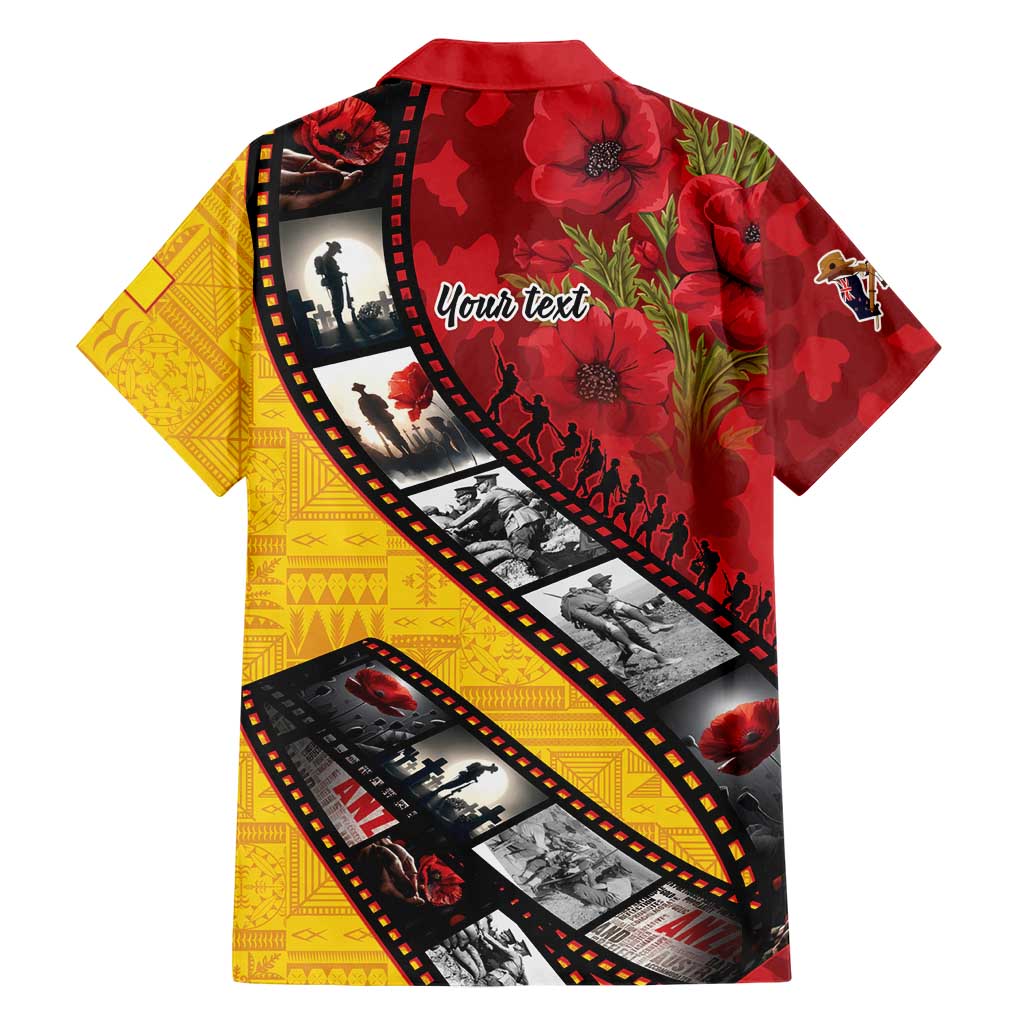 Personalised Niue ANZAC 1915-2026 Filmstrip Family Matching Off Shoulder Maxi Dress and Hawaiian Shirt Lest We Forget 25 April LT9 - Polynesian Pride