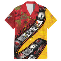 Personalised Niue ANZAC 1915-2026 Filmstrip Hawaiian Shirt Lest We Forget 25 April LT9 Gold - Polynesian Pride