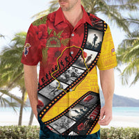 Personalised Niue ANZAC 1915-2026 Filmstrip Hawaiian Shirt Lest We Forget 25 April LT9 - Polynesian Pride