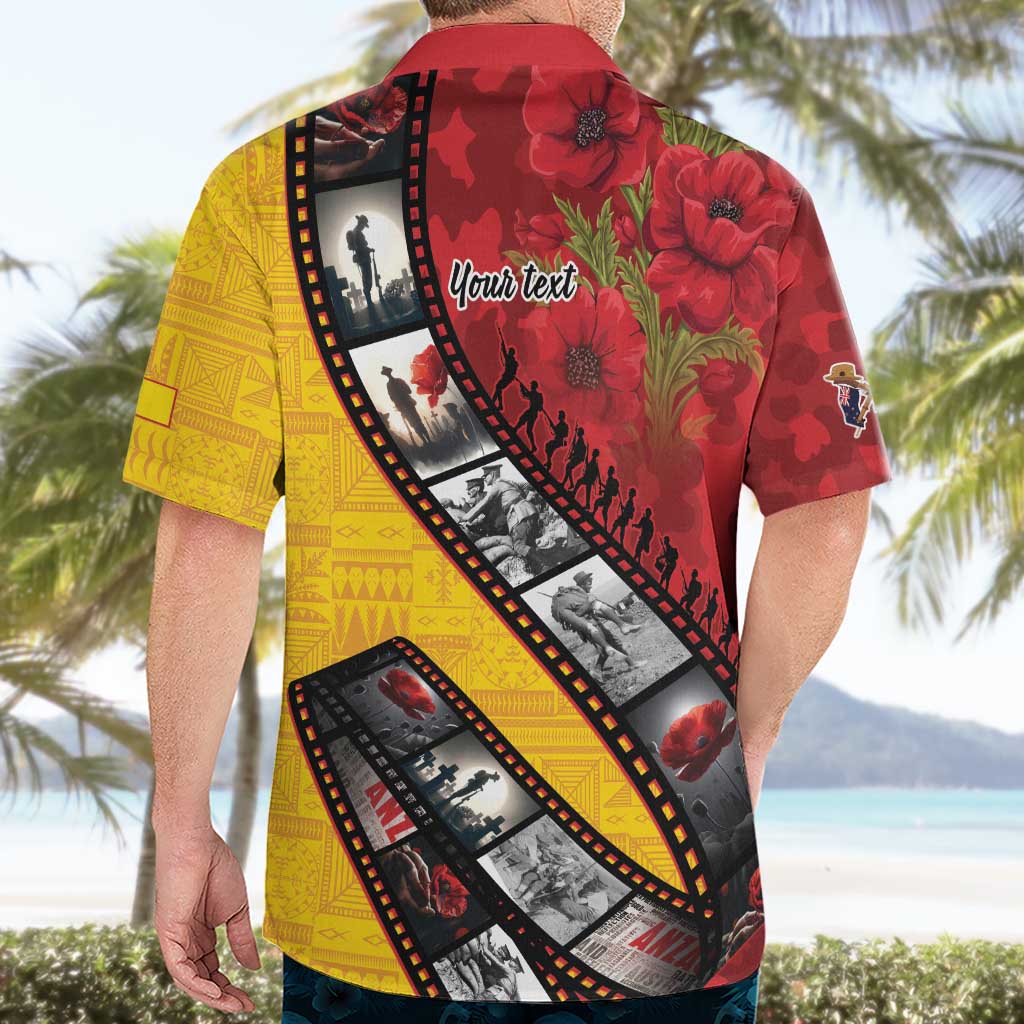 Personalised Niue ANZAC 1915-2026 Filmstrip Hawaiian Shirt Lest We Forget 25 April LT9 - Polynesian Pride