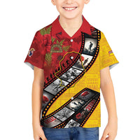 Personalised Niue ANZAC 1915-2026 Filmstrip Kid Hawaiian Shirt Lest We Forget 25 April LT9 Kid Gold - Polynesian Pride