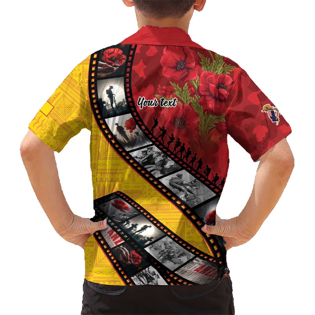 Personalised Niue ANZAC 1915-2026 Filmstrip Kid Hawaiian Shirt Lest We Forget 25 April LT9 - Polynesian Pride