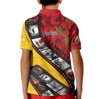 Personalised Niue ANZAC 1915-2026 Filmstrip Kid Polo Shirt Lest We Forget 25 April LT9 - Polynesian Pride