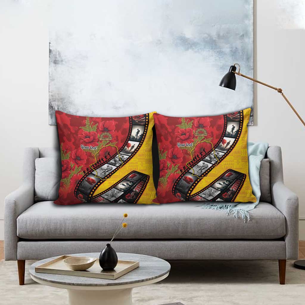 Personalised Niue ANZAC 1915-2026 Filmstrip Pillow Cover Lest We Forget 25 April
