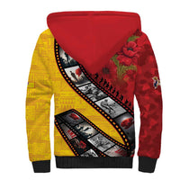 Personalised Niue ANZAC 1915-2026 Filmstrip Sherpa Hoodie Lest We Forget 25 April LT9 - Polynesian Pride