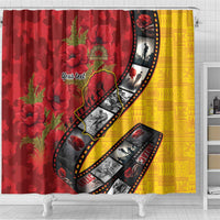 Personalised Niue ANZAC 1915-2026 Filmstrip Shower Curtain Lest We Forget 25 April