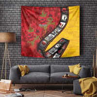 Personalised Niue ANZAC 1915-2026 Filmstrip Tapestry Lest We Forget 25 April LT9 Gold - Polynesian Pride