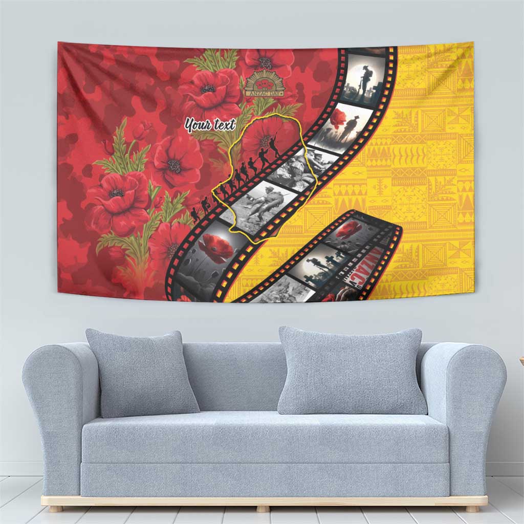 Personalised Niue ANZAC 1915-2026 Filmstrip Tapestry Lest We Forget 25 April LT9 - Polynesian Pride