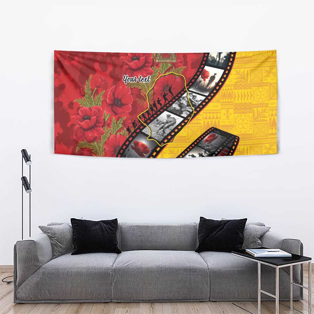 Personalised Niue ANZAC 1915-2026 Filmstrip Tapestry Lest We Forget 25 April LT9 - Polynesian Pride