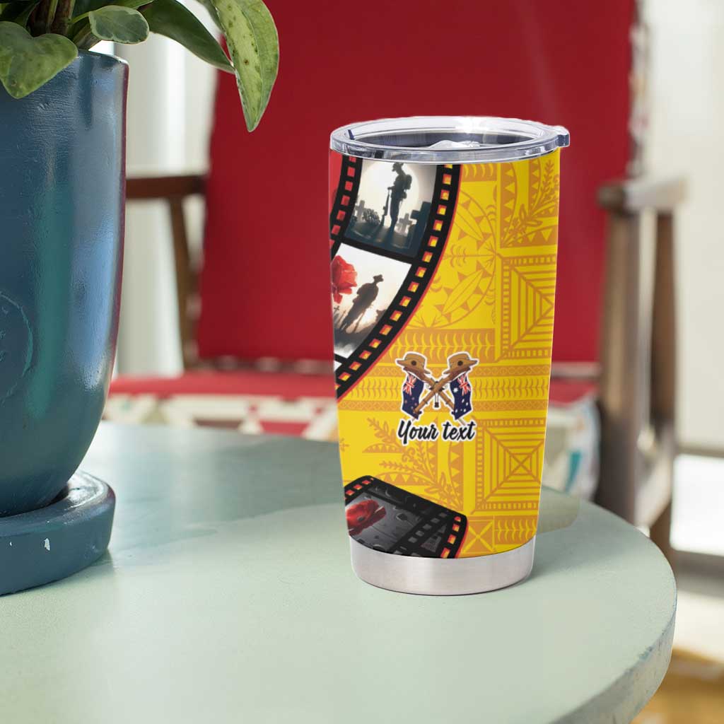 Personalised Niue ANZAC 1915-2026 Filmstrip Tumbler Cup Lest We Forget 25 April LT9 - Polynesian Pride
