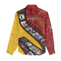 Personalised Niue ANZAC 1915-2026 Filmstrip Women Casual Shirt Lest We Forget 25 April LT9 - Polynesian Pride