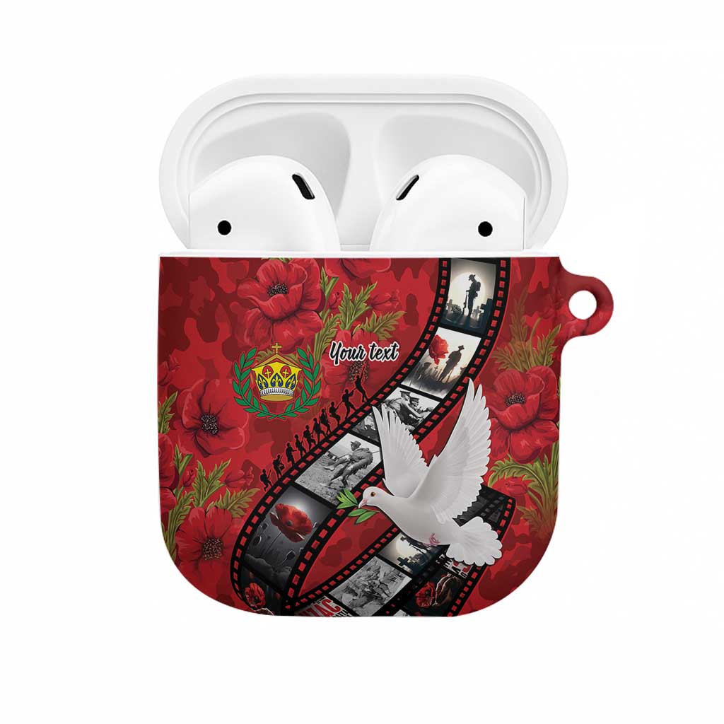 Personalised Tonga ANZAC 1915-2026 Filmstrip AirPods Case Lest We Forget 25 April LT9 Red - Polynesian Pride