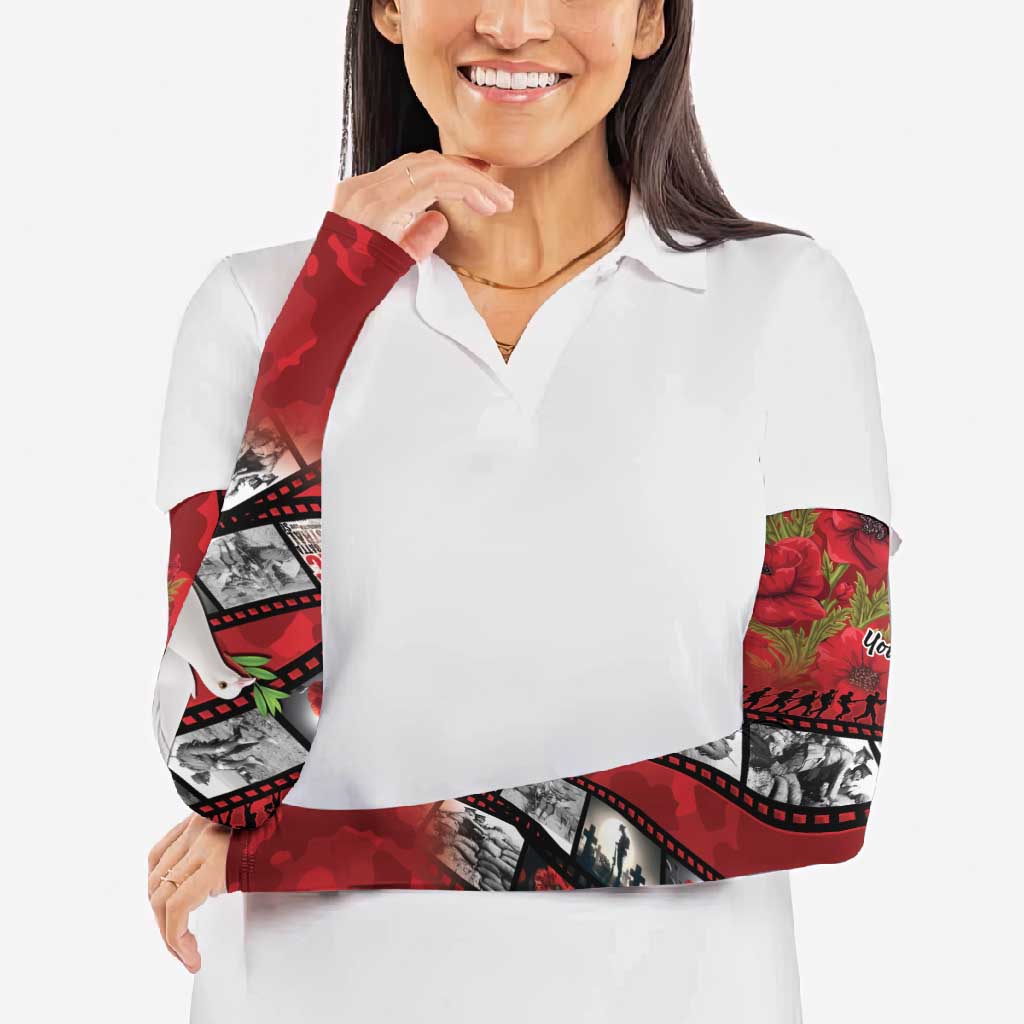 Personalised Tonga ANZAC 1915-2026 Filmstrip Arm Sleeves Lest We Forget 25 April