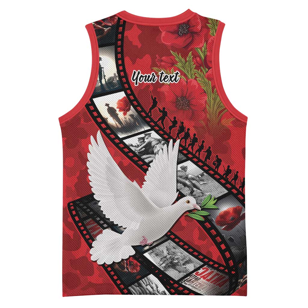 Personalised Tonga ANZAC 1915-2026 Filmstrip Basketball Jersey Lest We Forget 25 April