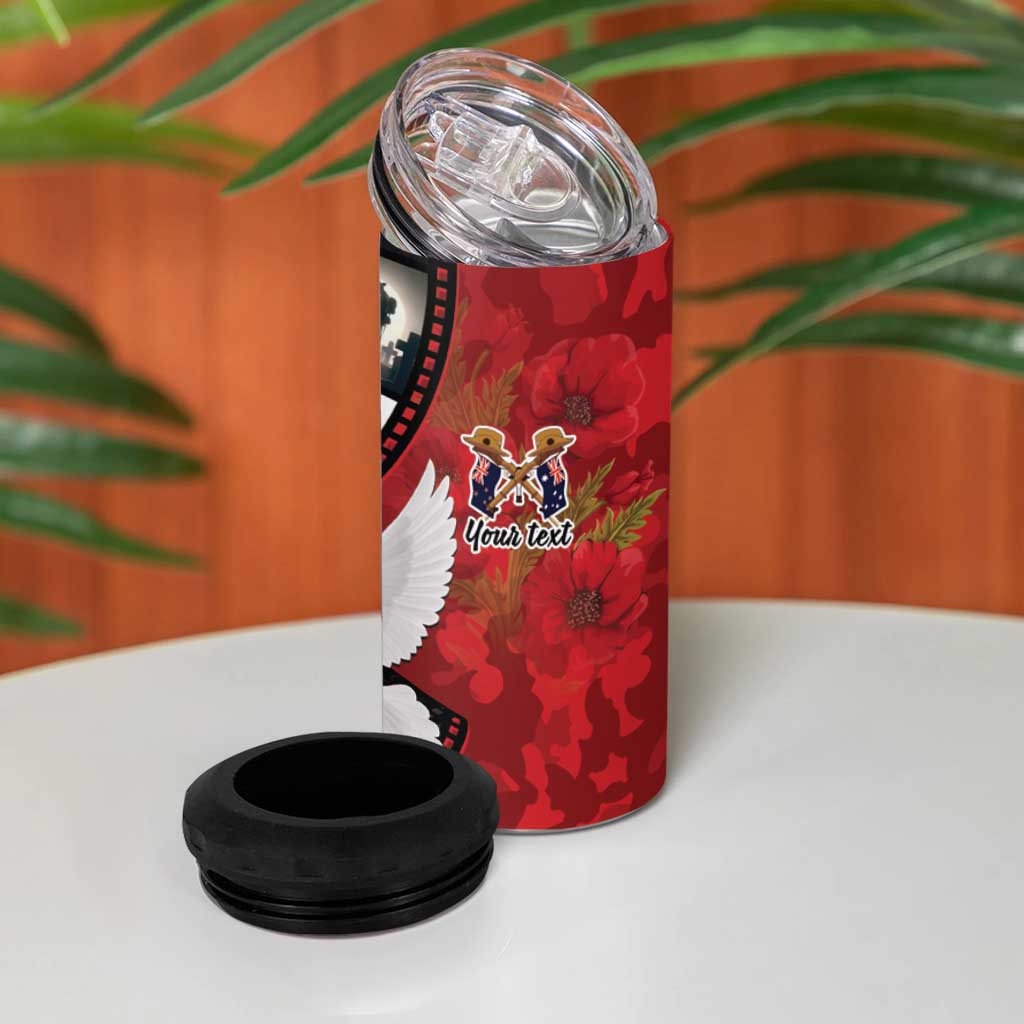Personalised Tonga ANZAC 1915-2026 Filmstrip 4 in 1 Can Cooler Tumbler Lest We Forget 25 April LT9 - Polynesian Pride