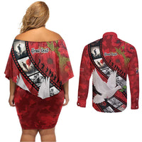 Personalised Tonga ANZAC 1915-2026 Filmstrip Couples Matching Off Shoulder Short Dress and Long Sleeve Button Shirt Lest We Forget 25 April LT9 - Polynesian Pride