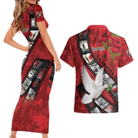Personalised Tonga ANZAC 1915-2026 Filmstrip Couples Matching Short Sleeve Bodycon Dress and Hawaiian Shirt Lest We Forget 25 April LT9 - Polynesian Pride