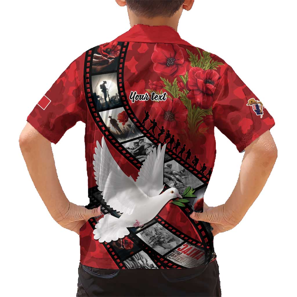Personalised Tonga ANZAC 1915-2026 Filmstrip Family Matching Off Shoulder Maxi Dress and Hawaiian Shirt Lest We Forget 25 April LT9 - Polynesian Pride
