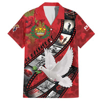 Personalised Tonga ANZAC 1915-2026 Filmstrip Family Matching Off Shoulder Maxi Dress and Hawaiian Shirt Lest We Forget 25 April LT9 Dad's Shirt - Short Sleeve Red - Polynesian Pride