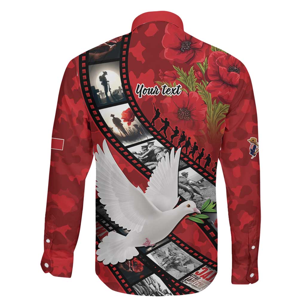 Personalised Tonga ANZAC 1915-2026 Filmstrip Family Matching Off Shoulder Short Dress and Hawaiian Shirt Lest We Forget 25 April LT9 - Polynesian Pride