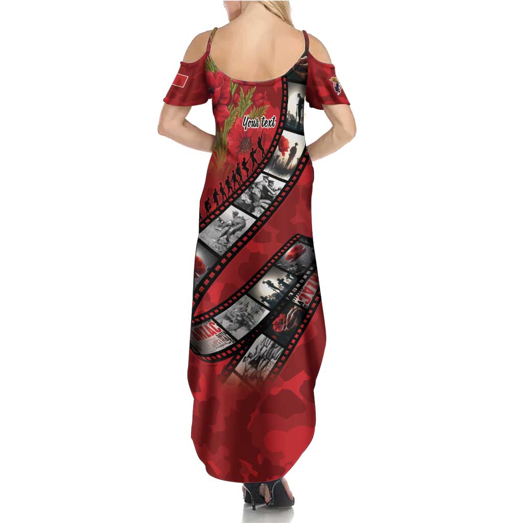 Personalised Tonga ANZAC 1915-2026 Filmstrip Family Matching Summer Maxi Dress and Hawaiian Shirt Lest We Forget 25 April LT9 - Polynesian Pride
