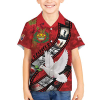 Personalised Tonga ANZAC 1915-2026 Filmstrip Family Matching Summer Maxi Dress and Hawaiian Shirt Lest We Forget 25 April LT9 Son's Shirt Red - Polynesian Pride