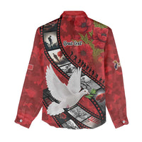 Personalised Tonga ANZAC 1915-2026 Filmstrip Women Casual Shirt Lest We Forget 25 April LT9 - Polynesian Pride