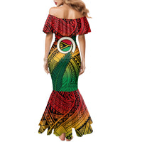 Personalised Vanuatu Yumi 44th Indipendens Dei Family Matching Mermaid Dress and Hawaiian Shirt Vanuatuan Broad Tusk with Polynesian Tribal LT9 - Polynesian Pride