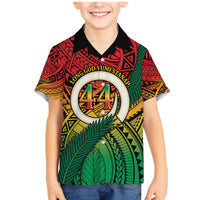 Personalised Vanuatu Yumi 44th Indipendens Dei Family Matching Mermaid Dress and Hawaiian Shirt Vanuatuan Broad Tusk with Polynesian Tribal LT9 Son's Shirt Reggae - Polynesian Pride
