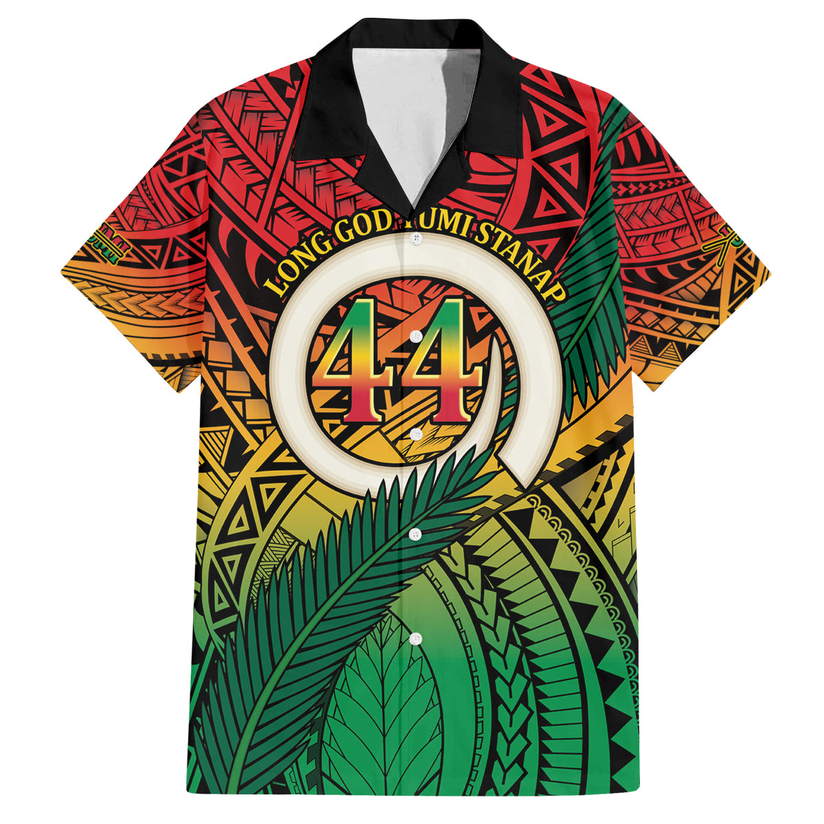 Personalised Vanuatu Yumi 44th Indipendens Dei Family Matching Off Shoulder Maxi Dress and Hawaiian Shirt Vanuatuan Broad Tusk with Polynesian Tribal LT9 Dad's Shirt - Short Sleeve Reggae - Polynesian Pride