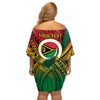 Personalised Vanuatu Yumi 44th Indipendens Dei Family Matching Off Shoulder Short Dress and Hawaiian Shirt Vanuatuan Broad Tusk with Polynesian Tribal LT9 - Polynesian Pride