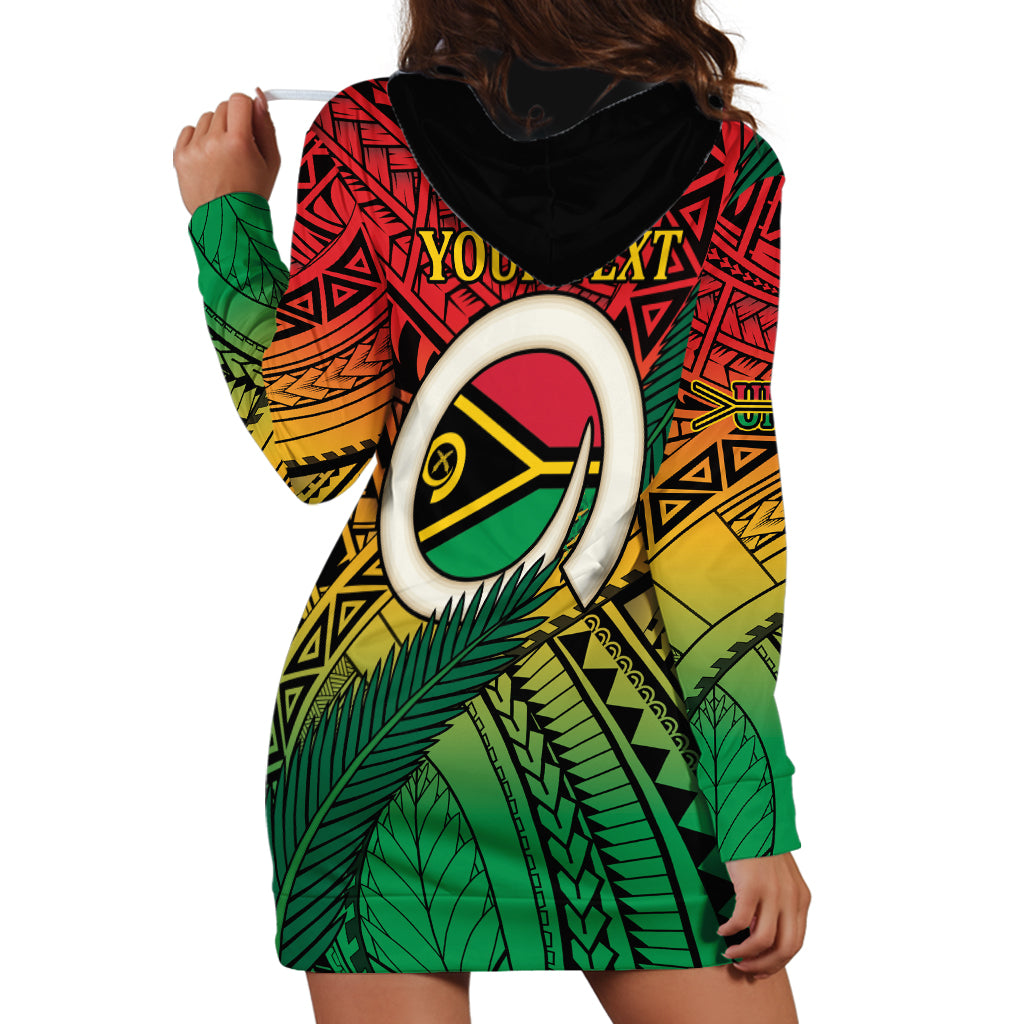 Personalised Vanuatu Yumi 44th Indipendens Dei Hoodie Dress Vanuatuan Broad Tusk with Polynesian Tribal LT9 - Polynesian Pride