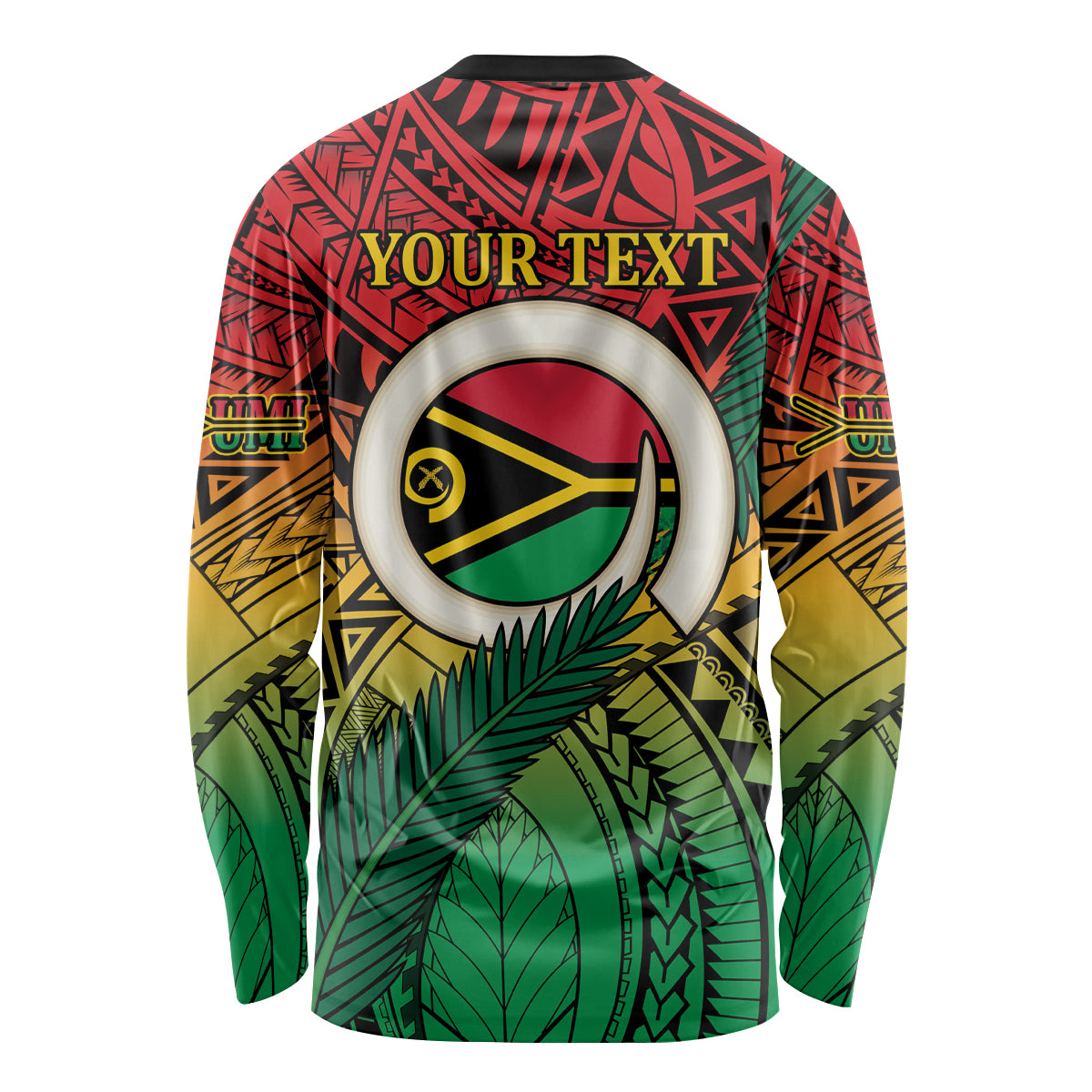 Personalised Vanuatu Yumi 44th Indipendens Dei Long Sleeve Shirt Vanuatuan Broad Tusk with Polynesian Tribal LT9 - Polynesian Pride