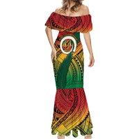 Personalised Vanuatu Yumi 44th Indipendens Dei Mermaid Dress Vanuatuan Broad Tusk with Polynesian Tribal LT9 - Polynesian Pride