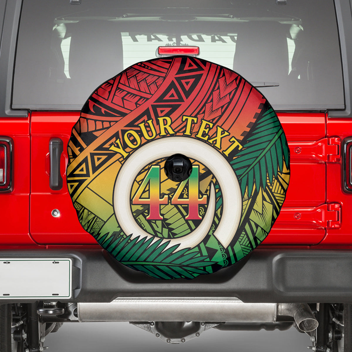 Personalised Vanuatu Yumi 44th Indipendens Dei Spare Tire Cover Vanuatuan Broad Tusk with Polynesian Tribal LT9 - Polynesian Pride