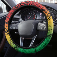 Personalised Vanuatu Yumi 44th Indipendens Dei Steering Wheel Cover Vanuatuan Broad Tusk with Polynesian Tribal LT9 - Polynesian Pride