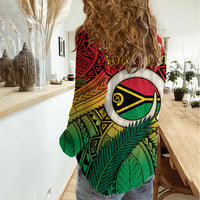 Personalised Vanuatu Yumi 44th Indipendens Dei Women Casual Shirt Vanuatuan Broad Tusk with Polynesian Tribal LT9 - Polynesian Pride
