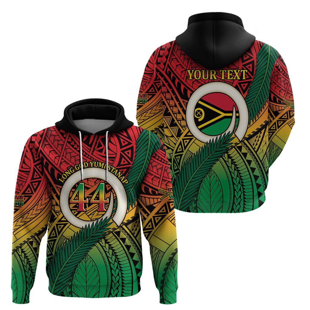 Personalised Vanuatu Yumi 44th Indipendens Dei Zip Hoodie Vanuatuan Broad Tusk with Polynesian Tribal LT9 - Polynesian Pride