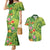 Polynesian Tribal Flower Tattoo Couples Matching Mermaid Dress and Hawaiian Shirt Special Lime Green Vibe