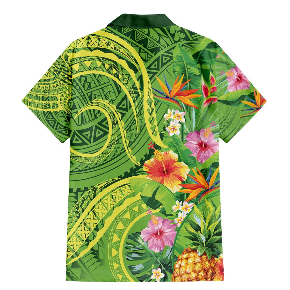 Polynesian Tribal Flower Tattoo Family Matching Mermaid Dress and Hawaiian Shirt Special Lime Green Vibe LT9 - Polynesian Pride