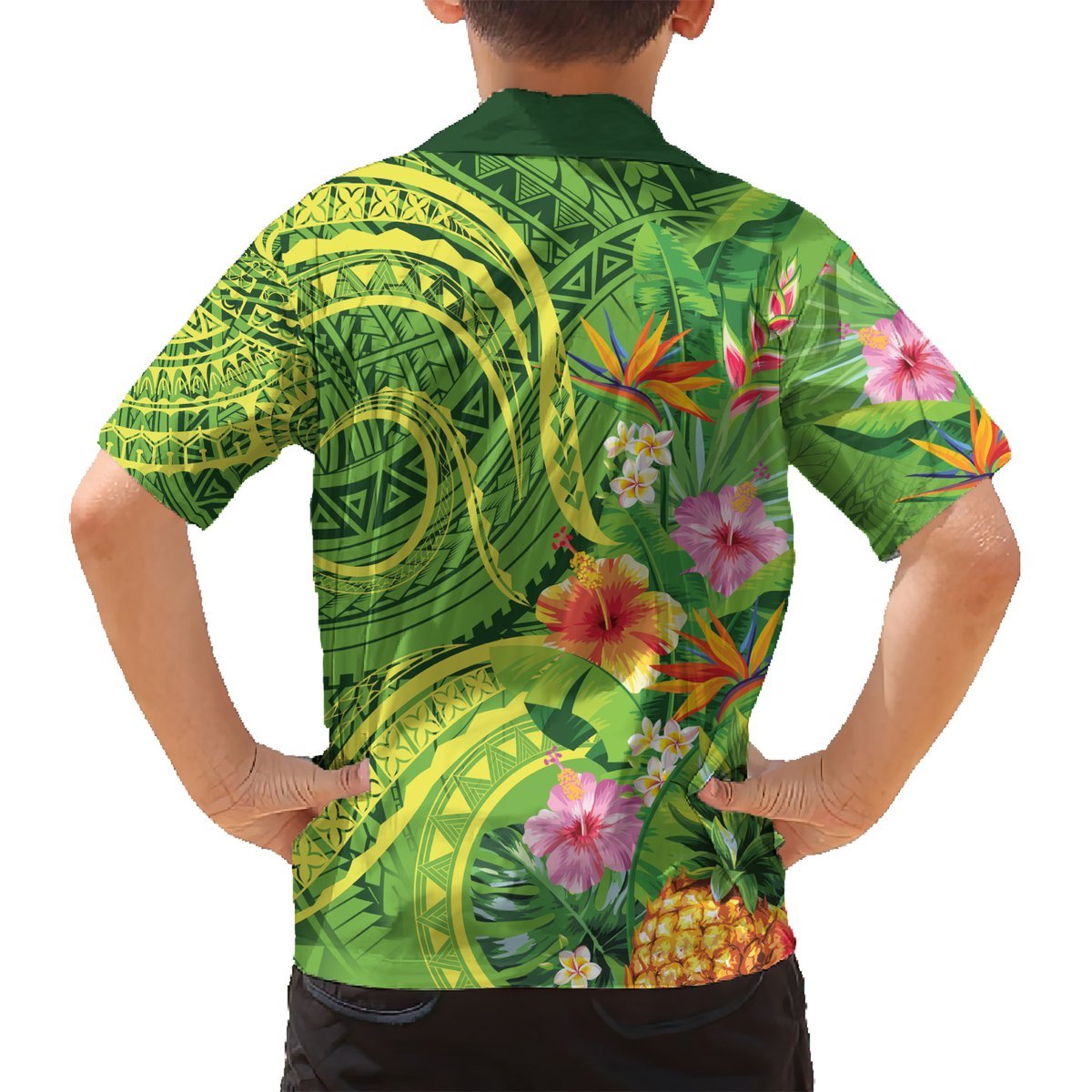 Polynesian Tribal Flower Tattoo Hawaiian Shirt Special Lime Green Vibe LT9 - Polynesian Pride