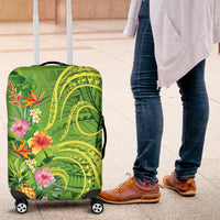 Polynesian Tribal Flower Tattoo Luggage Cover Special Lime Green Vibe LT9 Lime Green - Polynesian Pride
