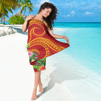 Polynesian Tribal Flower Tattoo Sarong Special Vermilion Vibe