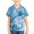 Polynesian Hibiscus Flower Tribal Kid Hawaiian Shirt Blue Color