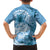 Polynesian Hibiscus Flower Tribal Kid Hawaiian Shirt Blue Color