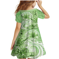 Polynesian Hibiscus Flower Tribal Family Matching Mermaid Dress and Hawaiian Shirt Lime Green Color LT9 - Polynesian Pride