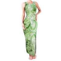 Polynesian Hibiscus Flower Tribal Family Matching Tank Maxi Dress and Hawaiian Shirt Lime Green Color LT9 Mom's Dress Lime Green - Polynesian Pride