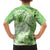 Polynesian Hibiscus Flower Tribal Kid Hawaiian Shirt Lime Green Color