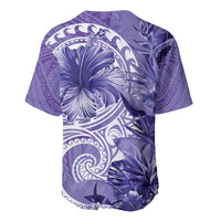 Polynesian Hibiscus Flower Tribal Baseball Jersey Violet Color LT9 - Polynesian Pride
